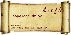 Leopolder Éva névjegykártya